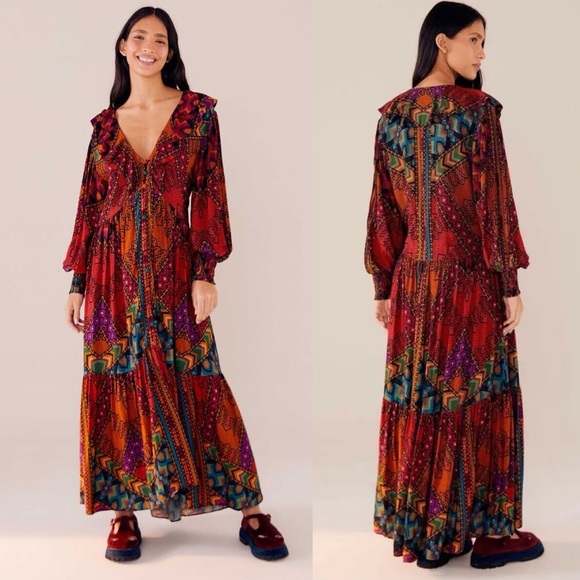 Farm Rio Yawanawa Stripes Ankle Dress - Picture 4 of 10